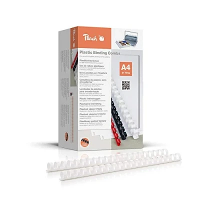 Obrázek Peach Plastový vázací hřbet A4 20 mm 175 listů 100 kusů bílý PB420 01