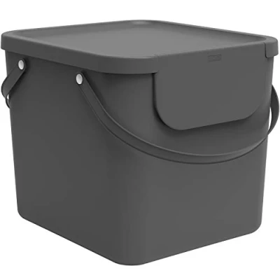 Obrázek Rotho Albula systém na třídění odpadu 40 l, do kuchyně, plast (PP) bez BPA, antracit, l (40,0 x 35,8 34,0 cm)