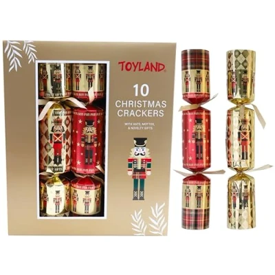Obrázek Toyland® Sada s 10 velkými luxusními bonbóny bez patentky dárky na večeři louskáček a tartan vánoční dekorace stůl