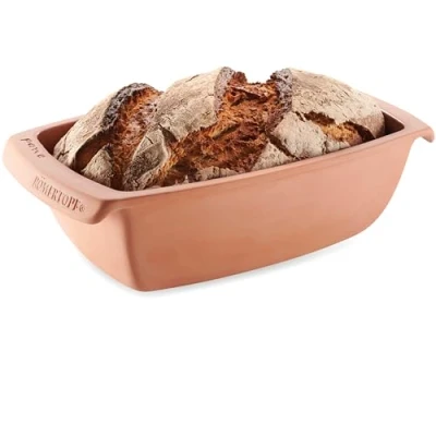 Obrázek Romertopf Pečicí forma na chléb z keramiky 1,5 kg pečiva 34,5 cm pekáč pečení chleba a koláčů, terakoty