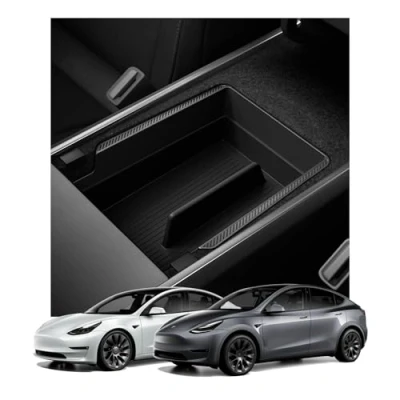 Obrázek Spigen Tesla Model 3 2021 2023 Y loketní opěrky středové konzole organizér pro a příslušenství Carbon Edition