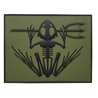 Obrázek Olive Drab US Navy Seals Bone Frog Skull Skeleton DEVGRU OD Morale PVC Hook Patch
