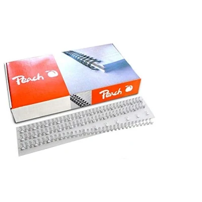 Obrázek Peach pw143 01 drátěná vazba DIN A4, 14 mm, 120 listů, 100 kusů, stříbrná