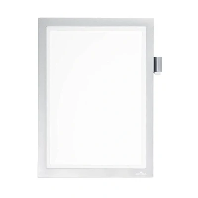 Obrázek Durable Informační rámeček Duraframe Magnetic Note (A4, otevřený magnetický rám s držákem na tužku), 1 kus, stříbrný, 498923