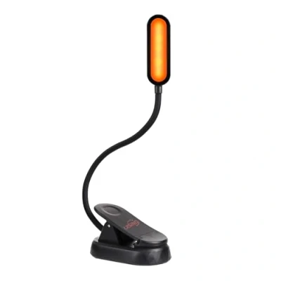 Obrázek Amber Book Light, Blaulichtblockierung, dimmbares Clip On Leselicht 1600K Warme LED zum Lesen im Bett, eingebauter wiederaufladbarer 1000 mAh Akku, kompatibel mit Kindles