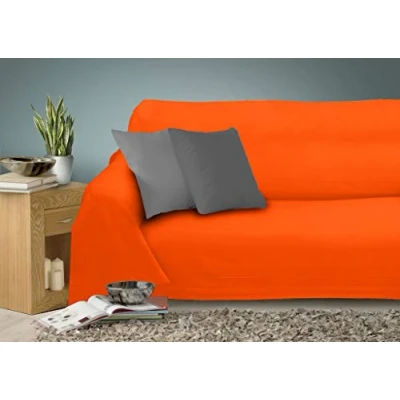 Obrázek Miracle Home Tagesdecke Caiman, 100% Baumwolle, Orange, 220 x 260 cm