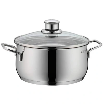 Obrázek WMF hrnec na vaření Diadem Plus malý 16 cm, skleněná poklice, pečení 1,5 l, nerezová ocel Cromargan, leštěná, bez povrchové úpravy