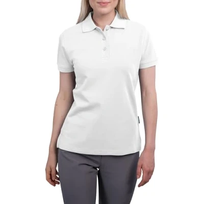 Obrázek HRM dámské Heavy Polo I Premium polotričko ze 100% bavlny Basic Polohkošile lze prát do 60 C Kvalitní &amp; udržitelné horní díly Workwear, bílá