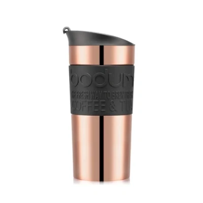 Obrázek Bodum 11068 18S TRAVEL MUG Vakuum Reisebecher, 0,35 L, Klappdeckel, Kupfer, Rich Copper