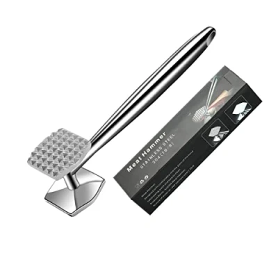 Obrázek AMOZO Meat Hammer The New Tenderiser Made of Stainless Steel dvoulůžkové řízky na steaky