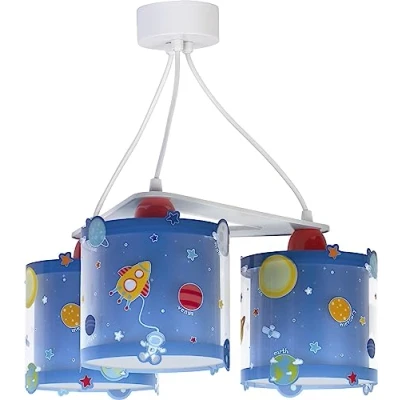 Obrázek Dalber kinderlampe Pendelleuchte Hängelampe 3 Leuchten Planets Planeten Raum, Blau