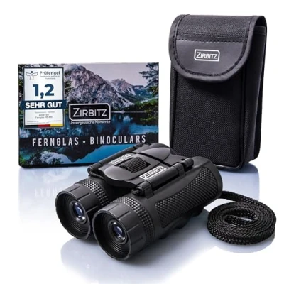 Obrázek ZIRBITZ® HD dalekohled malý a kompaktní v kapesním formátu pro turistiku, pozorování ptáků cestování ideální dospělé děti (8x25)