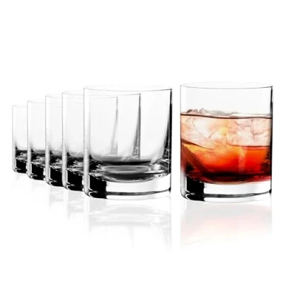 Obrázek Stölzle Lausitz New York Bar sklenice na whisky sada 6 kusů I 190 ml Tumbler v nadčasovém designu vhodné do myčky &amp; stabilní kelímek křišťálové hrnky z bezolovnatého křišťálového