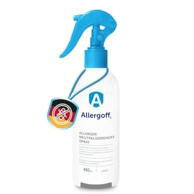 Obrázek Allergoff sprej proti roztočům 400 ml 100 % bez jedovatých látek nejúčinnější na matrace a polstrování vhodné pro děti zvířata dlouhodobá ochrana 6 měsíců ideální