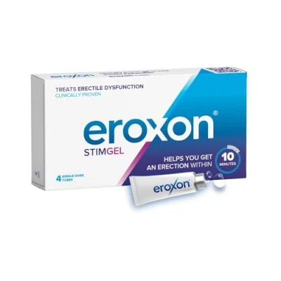 Obrázek EROXON při erektilní dysfunkci Pomůže vám během 10 minut dosáhnout erekce Diskrétní ošetření bez tablet kompatibilní s latexovými kondomy a lubrikanty 4 tuby
