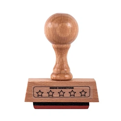 Obrázek Rayher Hobby 29125000 Statement razítko Moje hodnocení, 1 x 5 cm, dřevo, přírodní