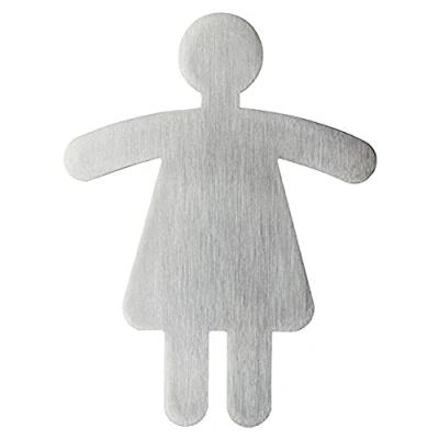 Obrázek Durable Štítek na dveře Picto WC symbol dámský, 91 x 120 mm, metalická stříbrná, 495023