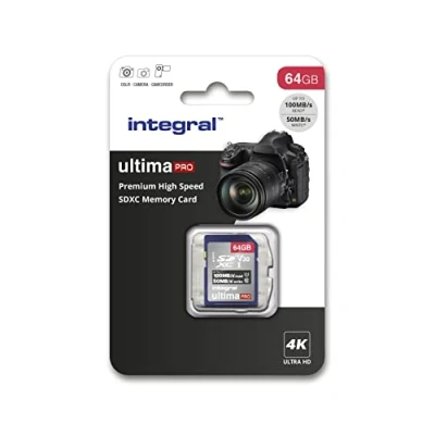 Obrázek Integral Paměťová karta 64 GB SD 4K Ultra HD Video High Speed SDXC V30 UHS I U3 Class 10 až 100 MB/s, barva se může lišit