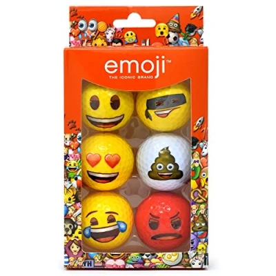 Obrázek Second Chance Emoji Dospělí 6dílná sada nových zábavných golfových míčků, Multicoloured, 6
