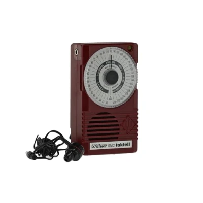 Obrázek Wittner Taktell® Quartz QM 2 série 861 plastové pouzdro rubínově červená 40 208 tepů/minutu 39 tempo s komorním tónem a1 = 440 Hz včetně baterie (9 voltů) a sluchátek