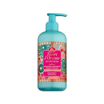 Obrázek Tesori d&#039;Oriente Tekuté mýdlo Ayurveda 300 ml, aromatické na ruce s extraktem z amla ovoce, sezamový olej, aloe vera a měsíček, pro jemné čištění, wellness rituál tělo smysly