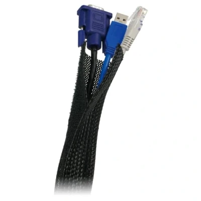 Obrázek LogiLink KAB0006 kabelová hadice (suchý zip), PET, černá, AD: 32 mm, 1,8 m