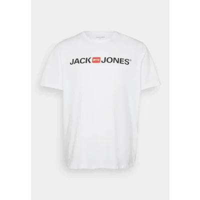 Obrázek JACK &amp; JONES Pánské tričko s logem Plus Size, bílá