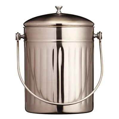 Obrázek KitchenCraft Kompostér, ušlechtilá ocel, 5 l, stříbrný