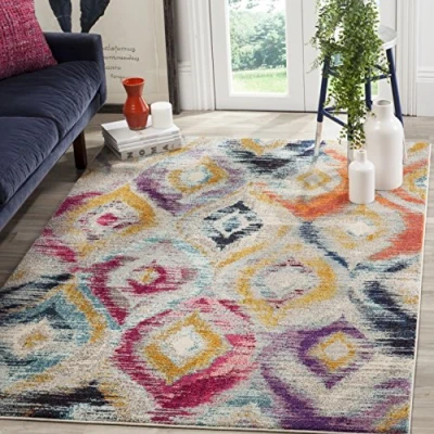 Obrázek SAFAVIEH Boho Teppich für Wohnzimmer, Esszimmer, Schlafzimmer Monaco Collection, Kurzer Flor, Multi, 91 X 152 cm