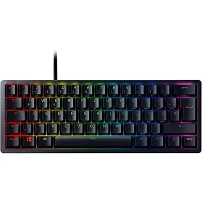 Obrázek Razer Huntsman Mini (purple Switch) kompaktní 60% herní klávesnice (klikací optické mechanické spínače, klávesové krytky Doubleshot PBT, odnímatelný kabel USB C) rozložení qwertz DE černá