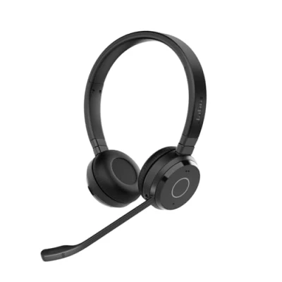 Obrázek Jabra Evolve 65 TE kabellose Stereo Kopfhörer, Unified Communications Zertifiziert, 30 m Reichweite, 12 Stunden Akku, USB A, duale Anschlussmöglichkeiten Schwarz