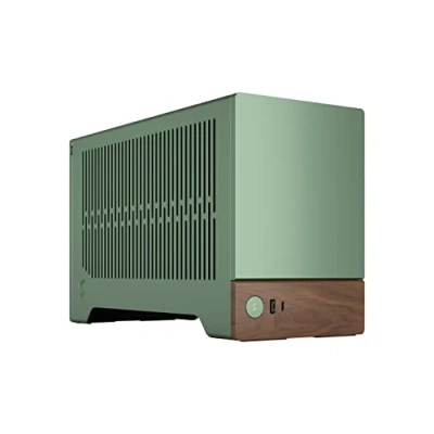Obrázek Fractal Design Terra Jade Wood Walnut Front Panel Small Form Factor mITX Gaming case PCIe 4.0 Riser Cable USB typ C Anodized hliníkové panely