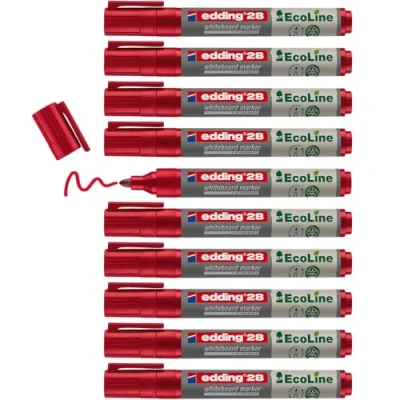 Obrázek edding 28 Ecoline Whiteboardmarker rot 10 Whiteboard Stifte Rundspitze 1,5 3 mm Boardmarker abwischbar Whiteboard, Flipchart, Magnettafel, Pinnwand, Memoboard Sketchnotes nachfüllbar