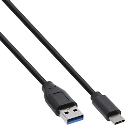 Obrázek InLine 35712 USB 3. 1 kabel, typ C konektor na A konektor, černý, 2 m