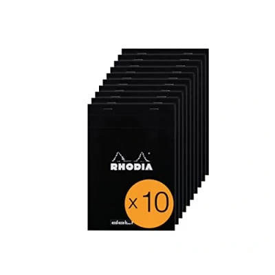 Obrázek Rhodia 16559C balení s 10 poznámkovými bloky č. 16, DIN A5 80 listů Dot lineatura g, černá, 1