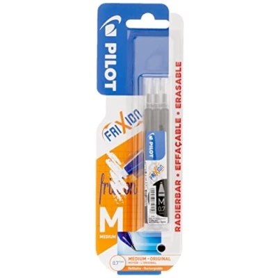 Obrázek Pilot Pen 2261001B3 náhradní náplně kuličkové pero Frixion Ball, balení 3 ks, černé