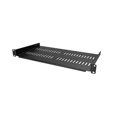 Obrázek StarTech.com 1HE Fachboden 1U perforiertes Universal Rack Montage Server Regal für 19 Zoll Netzwerkschränke Passiv belüftet Heavy Duty bis 23kg 25cm tiefe Ablage, schwarz (CABSHELFV1U)