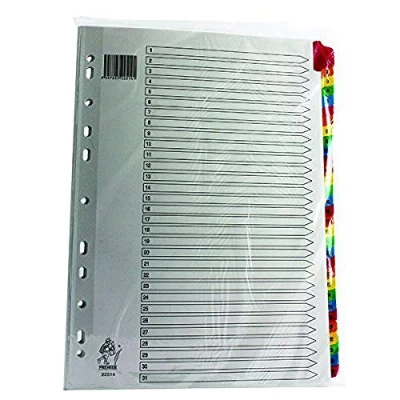Obrázek Rexel Mylar 1 31 rejstřík A4 zesílený bílý