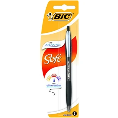 Obrázek BIC tisk propiska Atlantis Soft (0.32 mm, Blister Azurová, Purpurová, à 1 kus) Černá