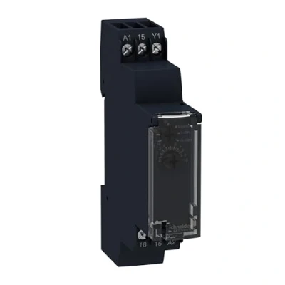 Obrázek Schneider Electric RE17LAMW Zeitrelais ansprechverzögert,Steuerungs und Sicherheitsrelais, 0,1 s 100 h, Halbleiter, 24 240VAC/DC