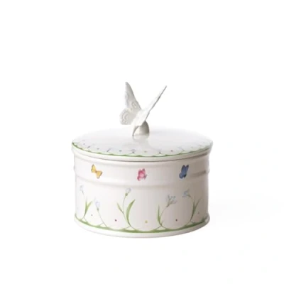 Obrázek Villeroy &amp; Boch Colourful Spring dóza velká, na pečivo s víkem, sušenky keramika, bílá porcelánová velikonoční zásoby, jaro,