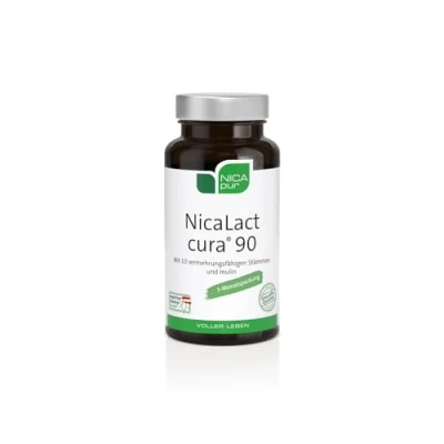 Obrázek NICApur NicaLact cura 90 I s 10 kmeny bakterií schopnými rozmnožovat ve vysoké koncentraci čistá substance bez přísad kapslí