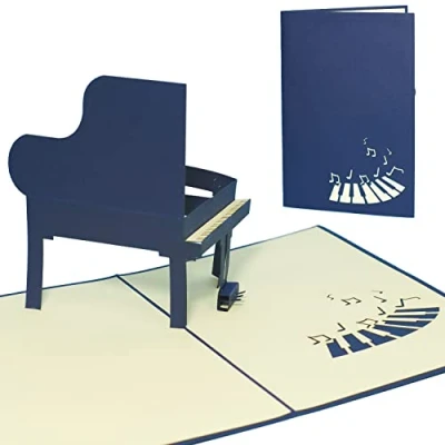 Obrázek LINPOPUP®, LIN17126, 3D vyskakovací pop up přání, přání k narozeninám, blahopřání, hudba, piano, N129