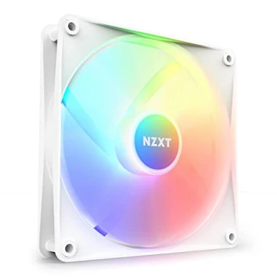 Obrázek NZXT F140 RGB Core 140 mm napojený ventilátor 8 individuálně ovládaných LED poloprůhledné listy ventilátoru hydrodynamické kluzné ložisko řízení PWM software CAM bílý