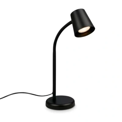 Obrázek BRILONER lampa na noční stolek, psací stůl otočná, stolní GU10 pro domácí kancelář s kabelovým spínačem, lampička čtení, černá