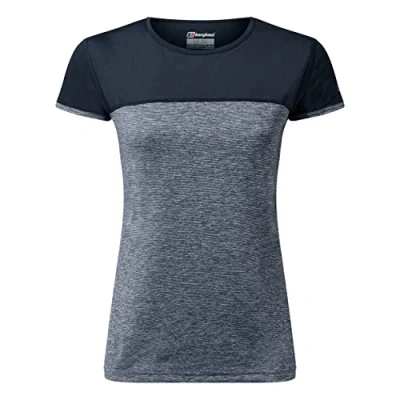 Obrázek Berghaus Damen Voyager Kurzärmeliges Tech Base Layer Kurzarm t shirt, Grau/Schwarz, 36 EU