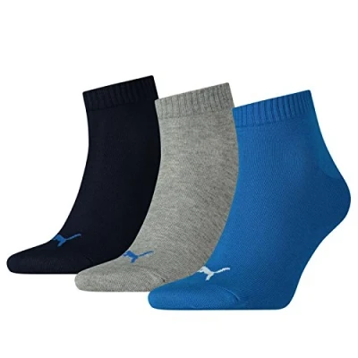 Obrázek PUMA Unisex Quarter ponožky (balení 5 ks), černá/červená.