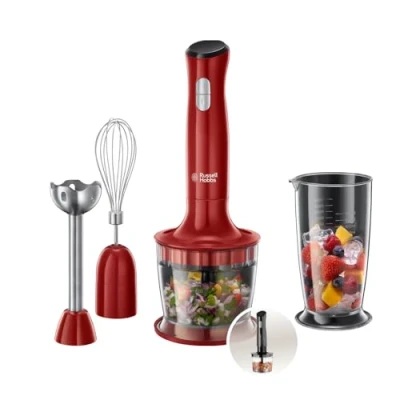 Obrázek Russell Hobbs 24730 56 Desire tyčový mixér, 2 rychlostní stupně, funkce impuls/drcení ledu, červená/černá