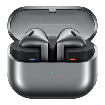 Obrázek Samsung Bezdrátová Bluetooth sluchátka Galaxy Buds3, Active Noise Cancelling (ANC), adaptivní potlačení hluku, do uší s 360 audio, stříbrná, vč. Anymode Clear Case