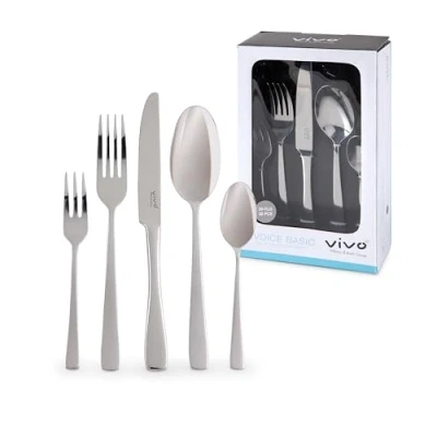 Obrázek Sada příborů Villeroy &amp; Boch Vivo Group Voice Basic 30 kusů, vyrobená ze snadno udržovatelné, nerezové příbory z oceli, stříbrná, stolní kusů